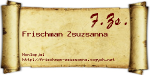 Frischman Zsuzsanna névjegykártya